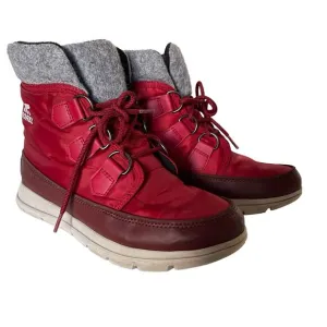 Sorel Women’s Explorer Carnival Boots - Red Dahlia Sz 9 Waterproof Winter Boot