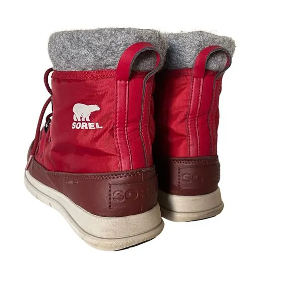 Sorel Women’s Explorer Carnival Boots - Red Dahlia Sz 9 Waterproof Winter Boot