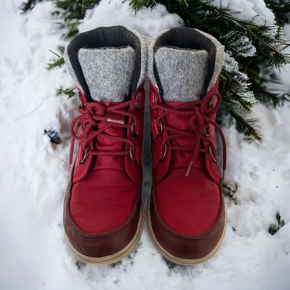 Sorel Women’s Explorer Carnival Boots - Red Dahlia Sz 9 Waterproof Winter Boot