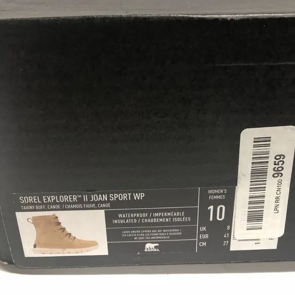 Sorel Women’s Explorer II Joan Sport, Brown Waterproof Winter Boots, Size 10M