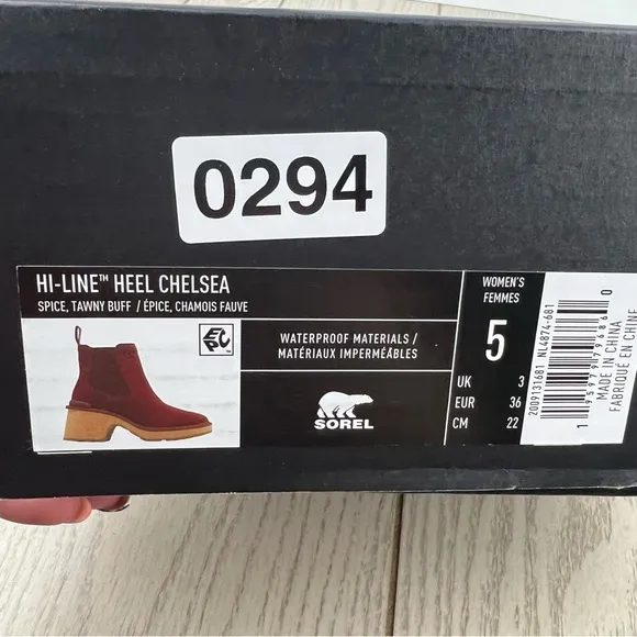 Sorel Women's Hi-Line Heel Chelsea Boots US5 Spice, Tawny Buff $190