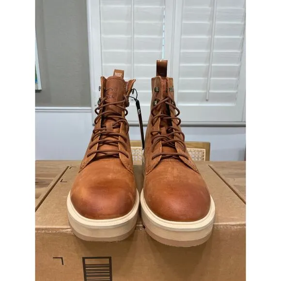 Sorel Women's Hi-Line Platform Combat Boot Scorch Tawny Buff Leather Size 8 NWT