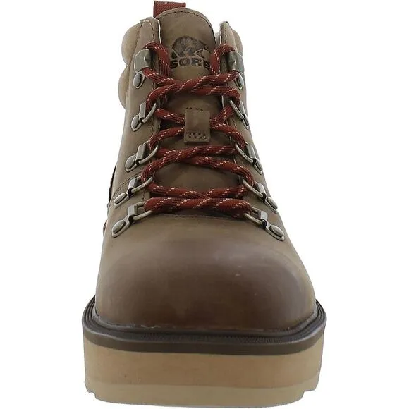 Sorel Womens Hi-Line  Tan Leather Ankle Lace-Up Hiking Boots Shoes New