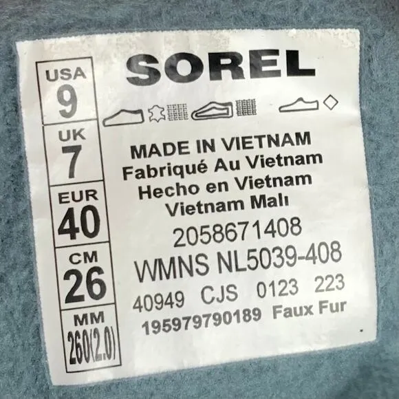 Sorel Womens Kinetic Impact Caribou Waterproof Boots Mercury India Ink Size 9