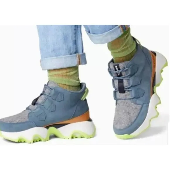 Sorel Womens Kinetic Impact Caribou Waterproof Boots Mercury India Ink Size 9