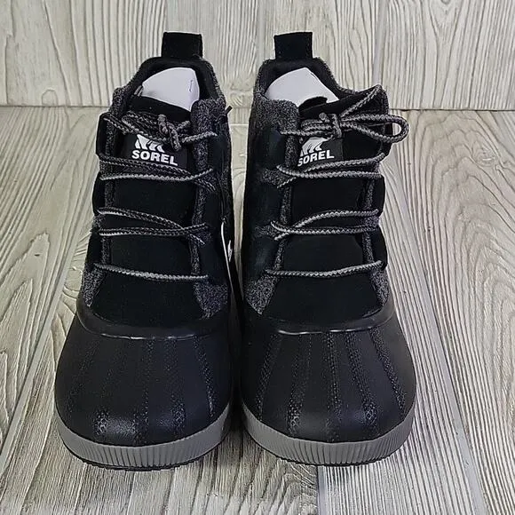 Sorel Womens Out N About III Classic Waterproof Boots Black Sea Salt Size 7 NEW