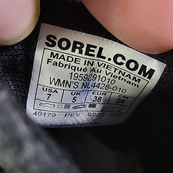 Sorel Womens Out N About III Classic Waterproof Boots Black Sea Salt Size 7 NEW