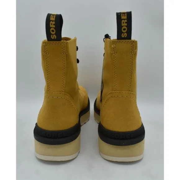 Sorel Womens Size 9 Hi-Line Geo Yellow Lace Waterproof Suede Combat Boots