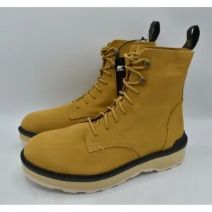 Sorel Womens Size 9 Hi-Line Geo Yellow Lace Waterproof Suede Combat Boots