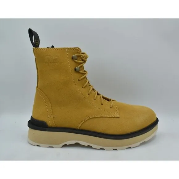Sorel Womens Size 9 Hi-Line Geo Yellow Lace Waterproof Suede Combat Boots