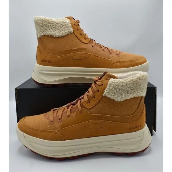 Sorel Womens Size 9 ONA 503 Mid Cozy Canyon Gold Suede Waterproof Sneaker Boots