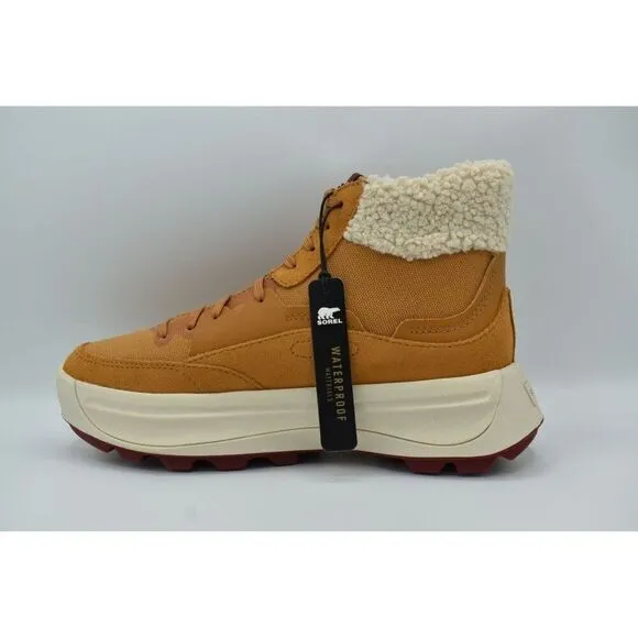 Sorel Womens Size 9 ONA 503 Mid Cozy Canyon Gold Suede Waterproof Sneaker Boots