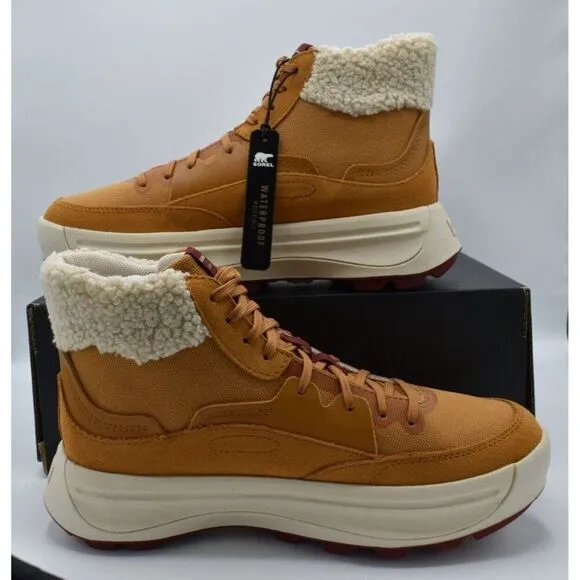Sorel Womens Size 9 ONA 503 Mid Cozy Canyon Gold Suede Waterproof Sneaker Boots
