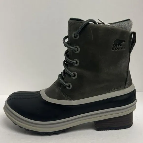 Sorel Women's Slimpack III Lace Waterproof Winter Boots Quarry, Size 8.5 M