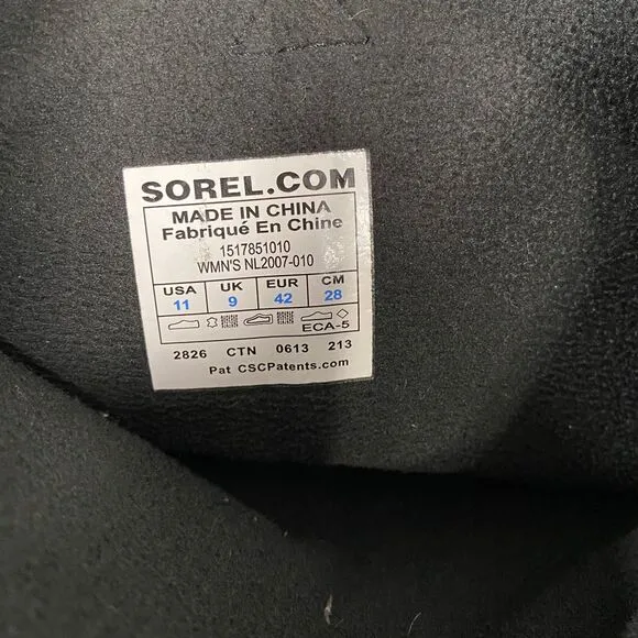 Sorel Womens Slimpack Tall Riding Boots 11 Black Waterproof Equestrian Outdoor