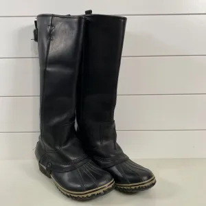Sorel Womens Slimpack Tall Riding Boots 11 Black Waterproof Equestrian Outdoor