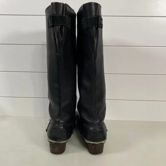 Sorel Womens Slimpack Tall Riding Boots 11 Black Waterproof Equestrian Outdoor