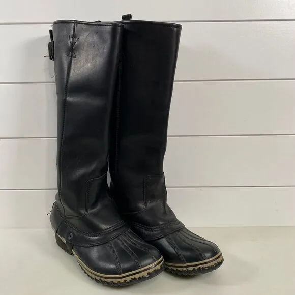 Sorel Womens Slimpack Tall Riding Boots 11 Black Waterproof Equestrian Outdoor