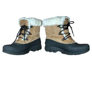 Sorel Women's Winter Boots Faux Fur Trim Lace-Up Waterproof  Size 8