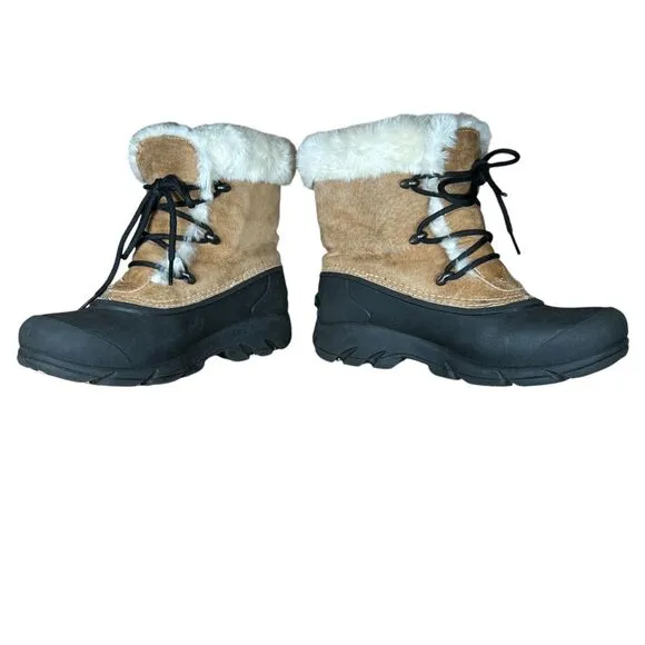 Sorel Women's Winter Boots Faux Fur Trim Lace-Up Waterproof  Size 8