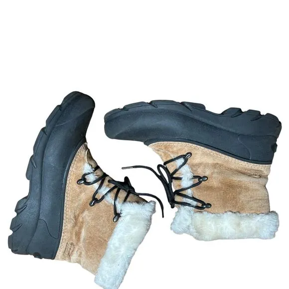 Sorel Women's Winter Boots Faux Fur Trim Lace-Up Waterproof  Size 8