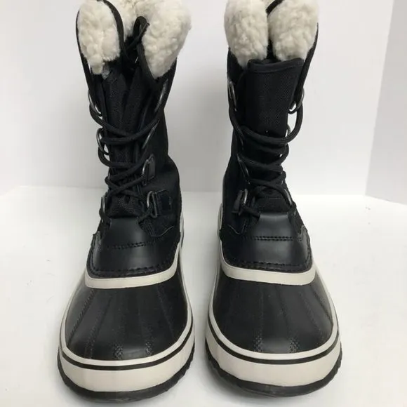 Sorel Women's Winter Carnival, Black Waterproof Snow Boots, Size 8 M