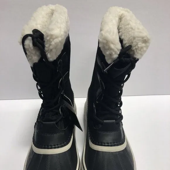 Sorel Women’s Winter Carnival, Black Waterproof Snow Boots, Size 8.5M