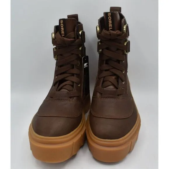 Sorel Womens Size 8 Caribou X Leather Tobacco Gum Waterproof Lace Up Boots