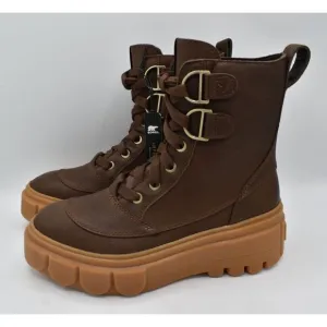 Sorel Womens Size 8 Caribou X Leather Tobacco Gum Waterproof Lace Up Boots