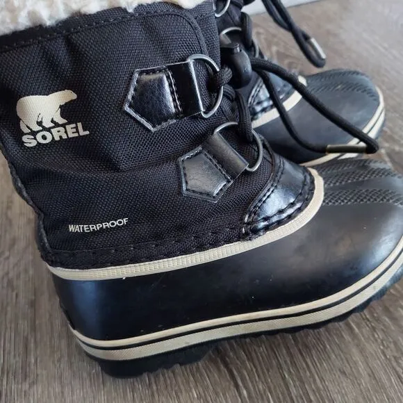 SOREL Yoot Pac Nylon Winter Snow Boots Black Toodler Size 10