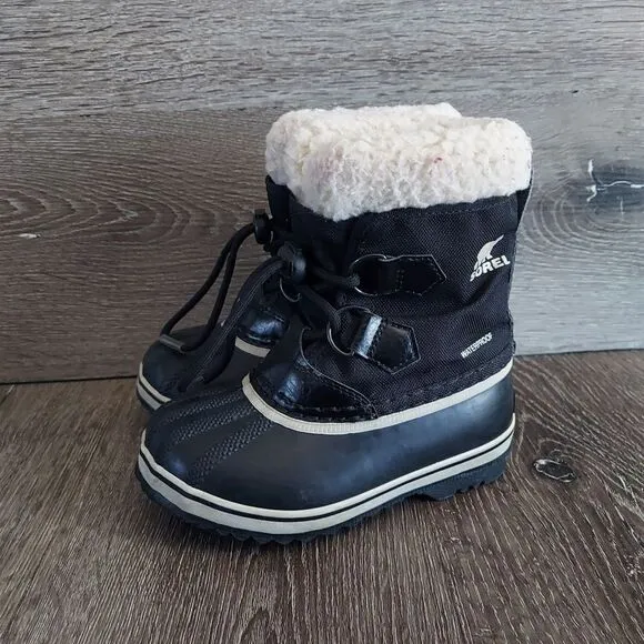 SOREL Yoot Pac Nylon Winter Snow Boots Black Toodler Size 10