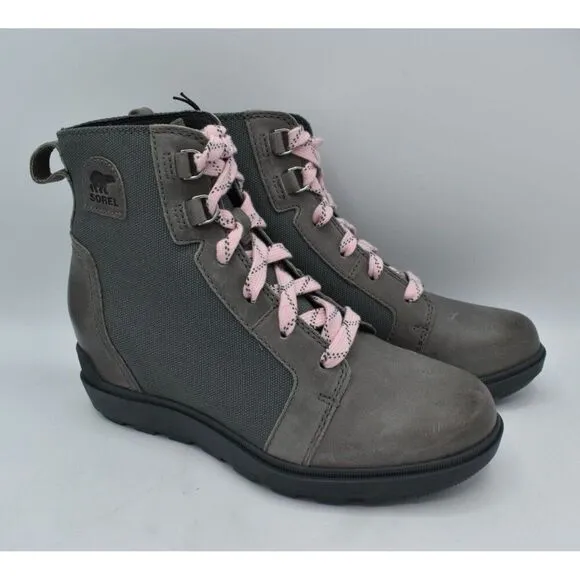 Sorel Women Size 11 Evie II NW Lace Quarry Grill Waterproof Wedge Booties Boots