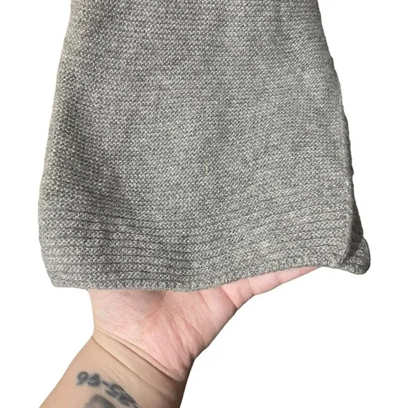 Sori Angela Merino Wool &amp; Cashmere Light Gray Boat Neck Tight Knit Sweater