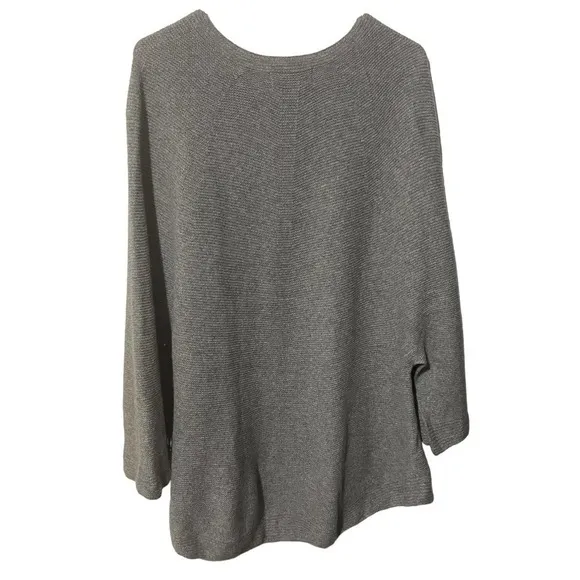 Sori Angela Merino Wool &amp; Cashmere Light Gray Boat Neck Tight Knit Sweater