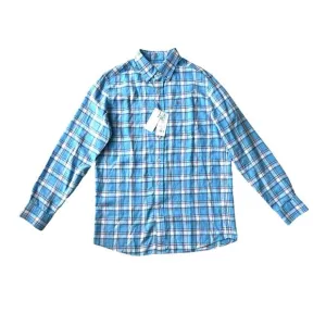 Southern Tide Mens MLS Headland Bay Front Plaid‎ Sport Shirt - Boat Blue/Size M