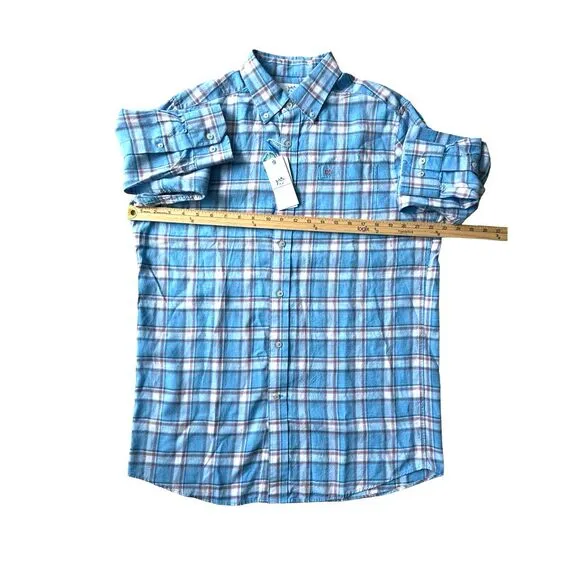 Southern Tide Mens MLS Headland Bay Front Plaid‎ Sport Shirt - Boat Blue/Size M