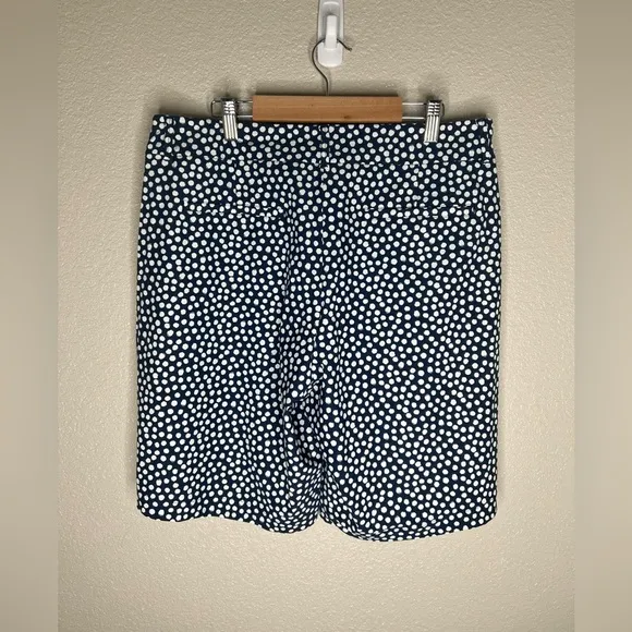Spanx Navy Pointed Dot Sunshine Shorts 10 Bermuda
