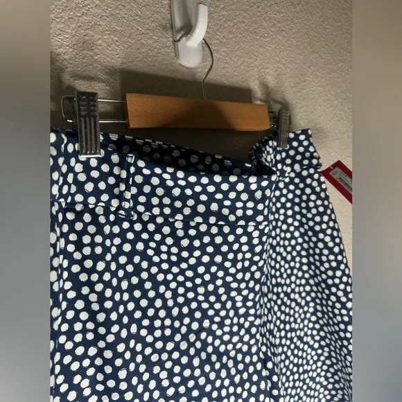 Spanx Navy Pointed Dot Sunshine Shorts 10 Bermuda