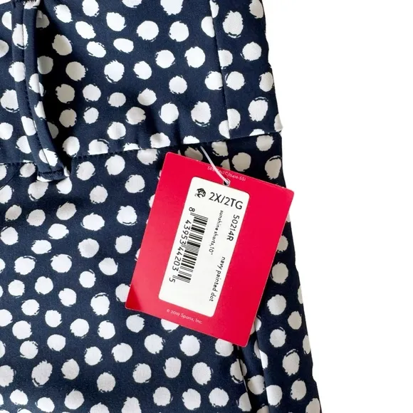 SPANX Sunshine 10&quot; Bermuda Shorts In Navy Polka Dot | 2X NWT
