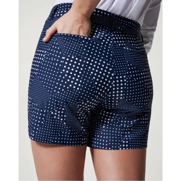SPANX Sunshine 4” Shorts - Dot Patchwork Midnight Navy NWT