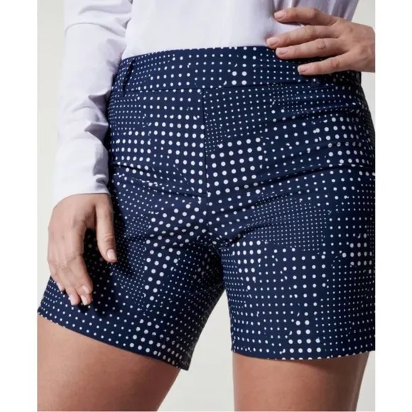 SPANX Sunshine 4” Shorts - Dot Patchwork Midnight Navy NWT