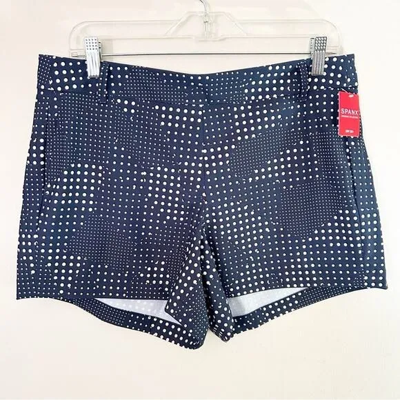 Spanx Sunshine Shorts, 4&quot; Dotpatch Midnight Navy Medium NWT