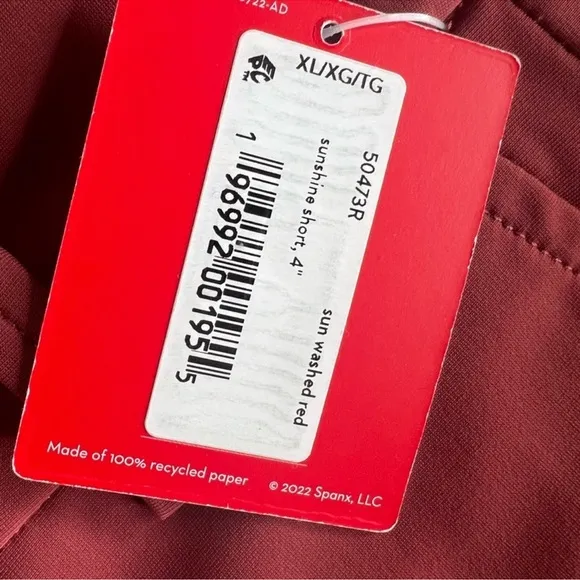 Spanx UPF 50  Sunshine Shorts 4 Sun Washed Red