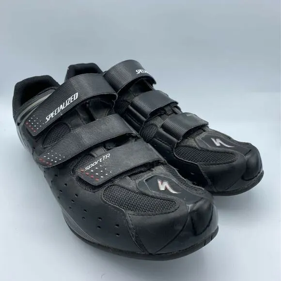 Specialized Mens Sport Touring Cycling Shoes Black 6101-5547 Hook And Loop 13 M