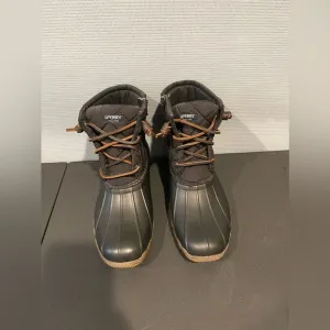 Sperry Black Matte Children Salwater Water Resistant Boots
