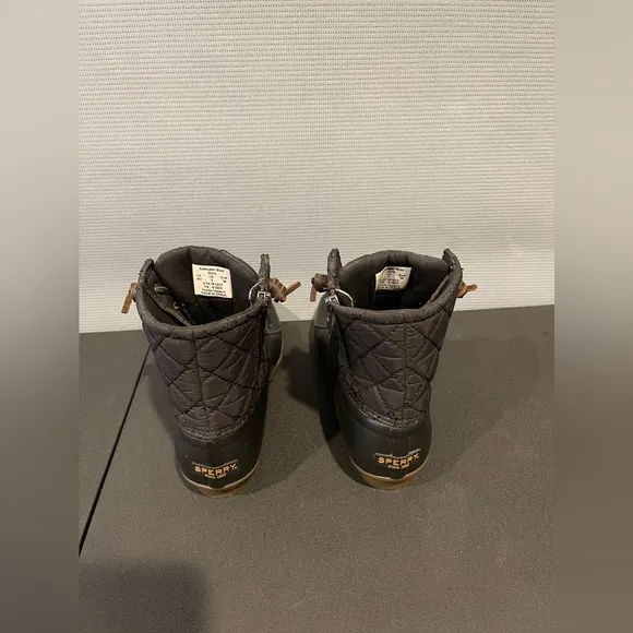 Sperry Black Matte Children Salwater Water Resistant Boots
