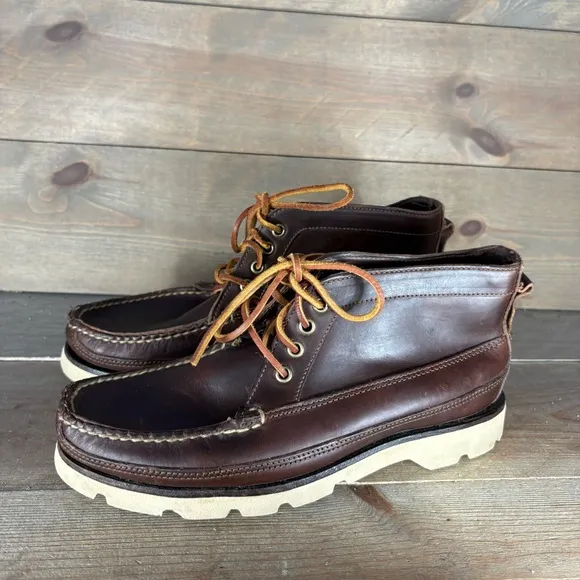 sperry boat chukka mens size 8 shoes brown leather comfort lace up boots