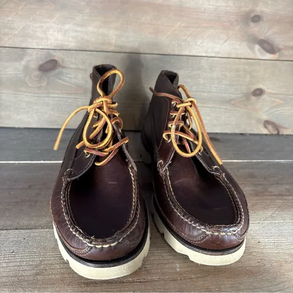 sperry boat chukka mens size 8 shoes brown leather comfort lace up boots