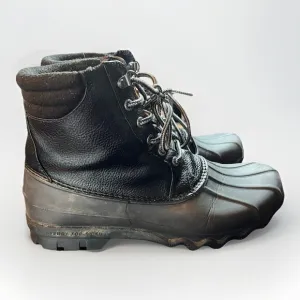 SPERRY Men’s Black Waterproof Avenue Round Toe Lace-Up Duck Boots 8.5 M