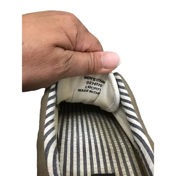 SPERRY- MENS TAN TOP SIDER SLIP ON LACELESS SNEAKER SHOE SIZE 11.5